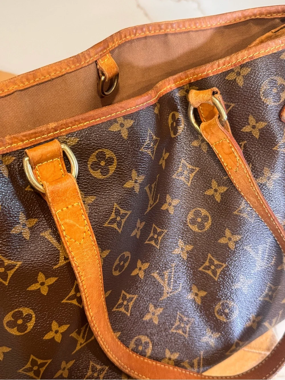 Louis Vuitton Monogram Canvas Tote in Brown and Tan - Picture 6 of 11
